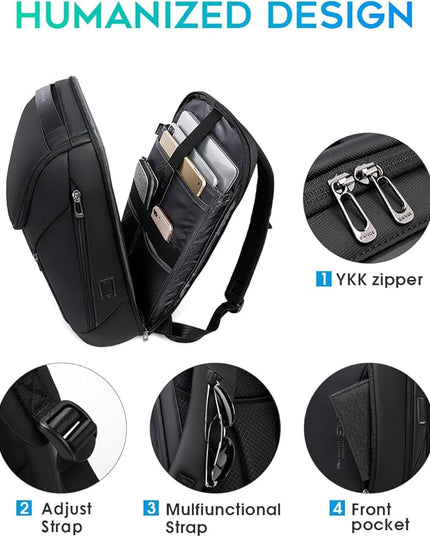 FUTURE AESTHETIC Business Smart Backpack Waterproof fit 15.6 Inch Laptop Backpack with USB Charging Port,Travel Durable Backpack
