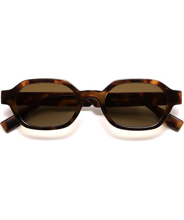 SOJOS Retro Polarized Hexagon Sunglasses for Women Men, UV400 Trendy Rectangle 70s 80s 90s Shades SJ2389