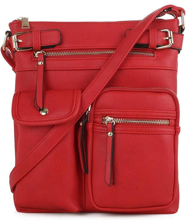 SG SUGU Katie Lightweight Medium Crossbody Bag Shoulder Bag with Multi Pocket for Women