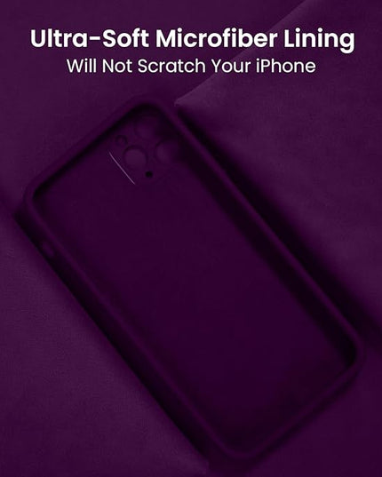 FireNova Designed for iPhone 13 Pro Case, Silicone Upgraded [Camera Protection] Phone Case with [2 Screen Protectors], Soft Anti-Scratch Microfiber Lining Inside, 6.1 inch, Wine Red