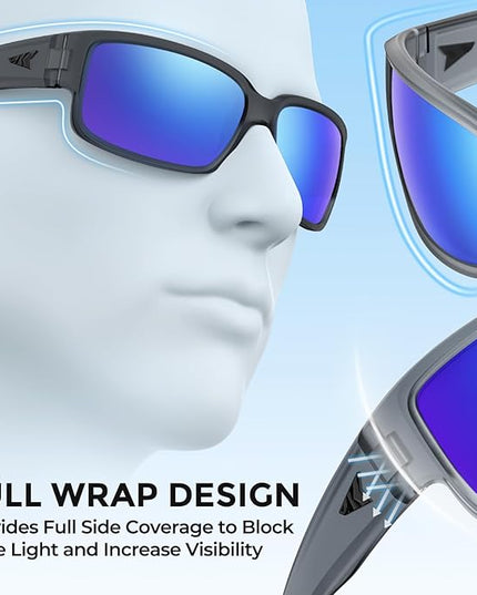 KastKing Skidaway Polarized Sport Sunglasses for Men and Women,Ideal for Driving Fishing Cycling and Running,UV Protection