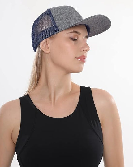kozinu Unisex Trucker Hats Blank Mesh Snapback Hats Sport Plain Baseball Caps Adjustable Fitted Hat