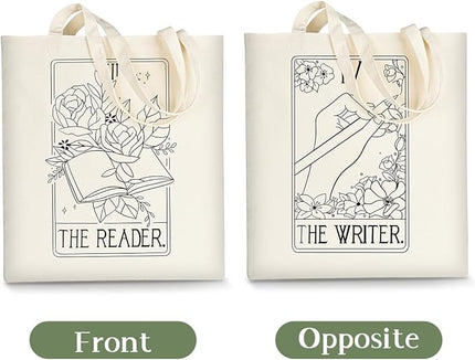 AUSVKAI Canvas Tote Bag for Women, Aesthetic Cute Grocery Grocery Reusable Cotton Gift Bag for Shooping Beach Trendy Gifts