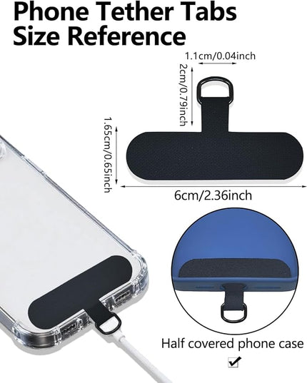 Fannoday Phone Tether Tab, 4 Pcs Universal Phone Lanyard Tab Used with Crossbody Strap, for Cell Phone Cases