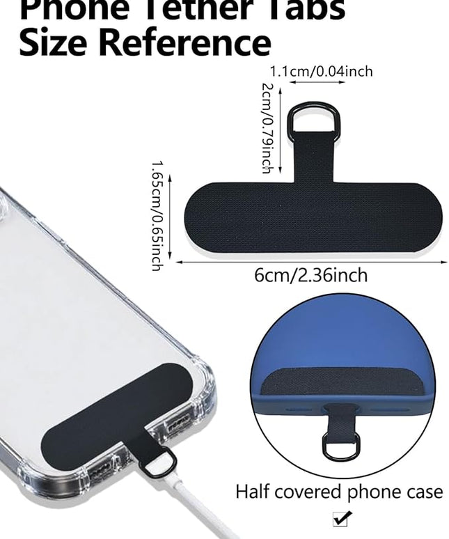 Fannoday Phone Tether Tab, 4 Pcs Universal Phone Lanyard Tab Used with Crossbody Strap, for Cell Phone Cases