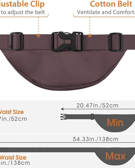 Large Fanny Pack for Women Men - Syican Waist bag with 3-Zipper Pockets, Gifts for Enjoy Sports Traveling Workout Casual Hands-Free crossbody bags Fits MAX 7.9'' iPad & 6.6'' Phone