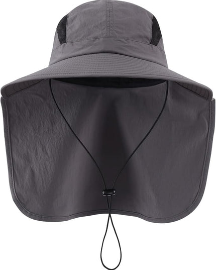 Home Prefer UPF 50+ Sun Hats for Men Women Wide Brim Fishing Hat with Neck Flap UV Protection Sunblock Safari Bucket Hat