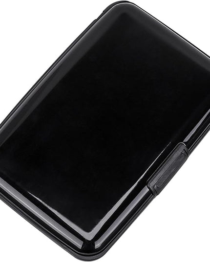 ELFISH Mini RFID Aluminum Wallet Credit Cards Holder Business Card Case Metal ID Case for Men Women (Black)