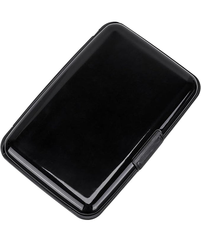 ELFISH Mini RFID Aluminum Wallet Credit Cards Holder Business Card Case Metal ID Case for Men Women (Black)