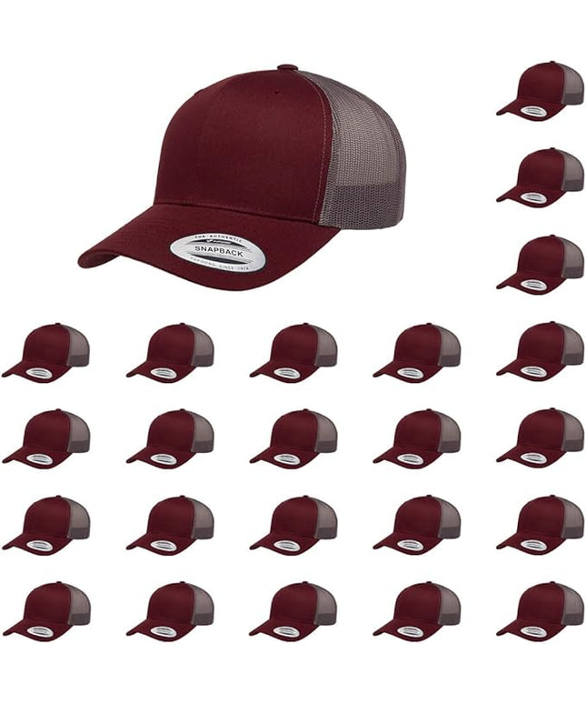 Yupoong Classic Premium Mesh 6 Panel Retro Trucker Cap | Mid Profile Snapback | OSFA | Bulk Pack Available
