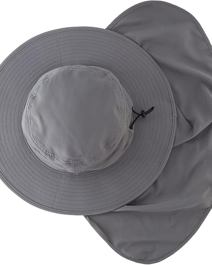 Home Prefer UPF50 Mens Sun Hat with Neck Flap Quick Dry UV Protection Cap Womens Wide Brim Fishing Hat Neck Flap Beach Garden