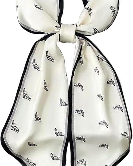 Head Scarf Purse Handle Neck Satin Hair Scarfs For Bag Lightweight Silky Long Thin Women's Fashion Scarves 59 * 5.9”