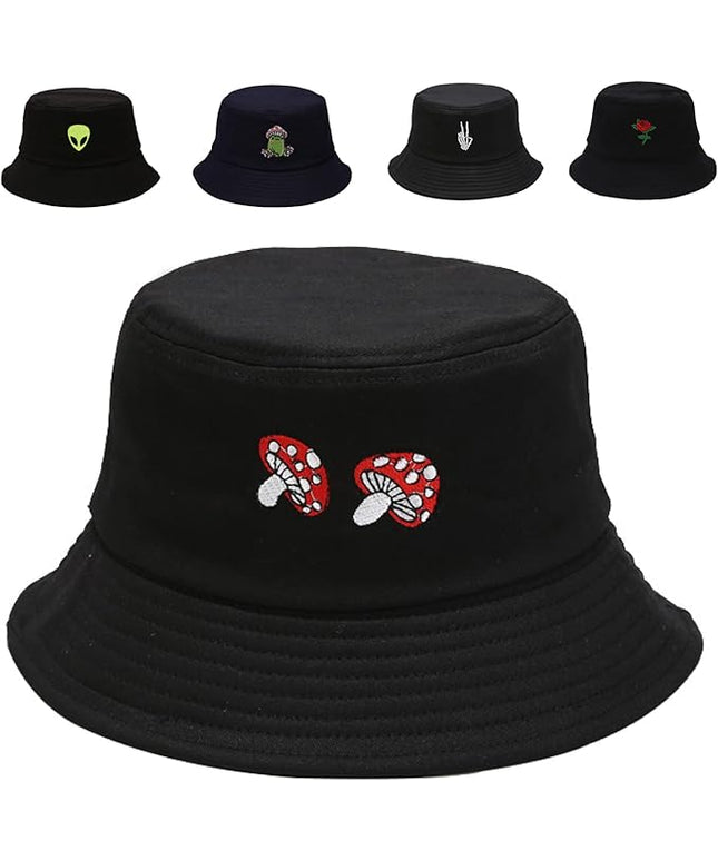 Cotton Bucket Hat for Women Men Summer Travel Sun Beach Bucket Cap, Unisex Outdoor Fisherman Hat