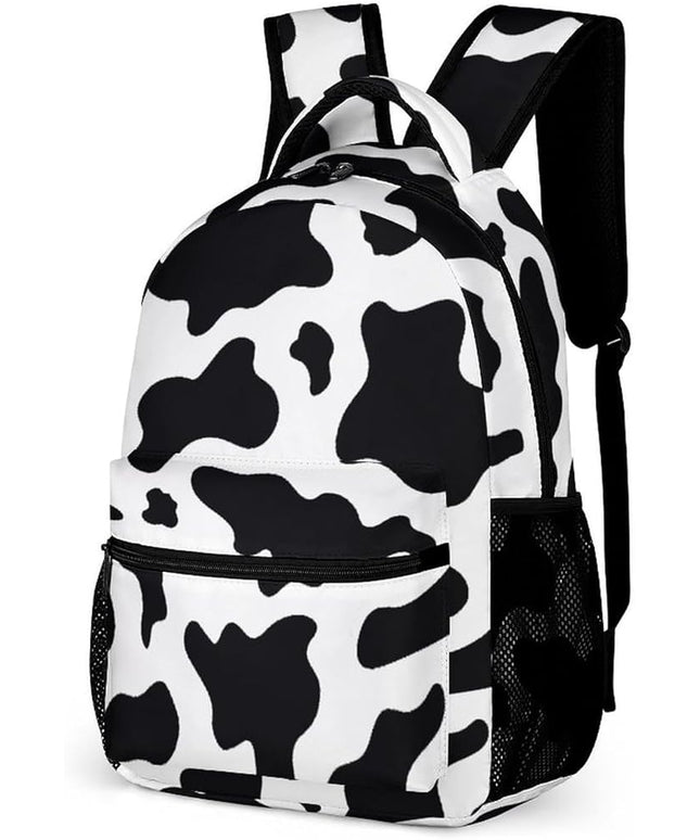 Fashion Black White Milk Cow Print Backpack Lightweight Large Capacity Laptop Daybag for Travel Work