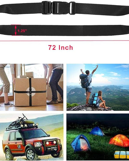 Vigorport Utility Straps Quick Release Nylon Backpack Accessory Bag Strap,Adjustable for Hiking,Travel,Outdoor Sports-4 Pack (Black, 1.25" W-72 L)