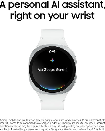 Samsung Galaxy Watch 8 (2025) 44mm Bluetooth Smartwatch, Cushion Design, Fitness Tracker, Sleep Coaching, Running Coach, Energy Score, Heart Rate Tracking, Silver [US Version, 2 Yr Warranty]