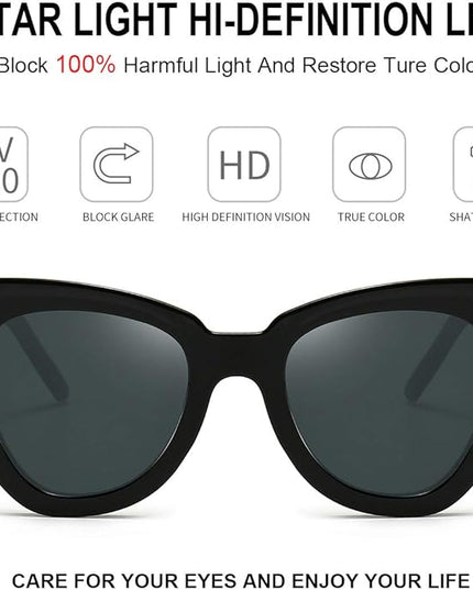 Dollger Retro Cat Eye Sunglasses Women Men Vintage Square Tortoise Shell Fashion Cateye Sunglasses