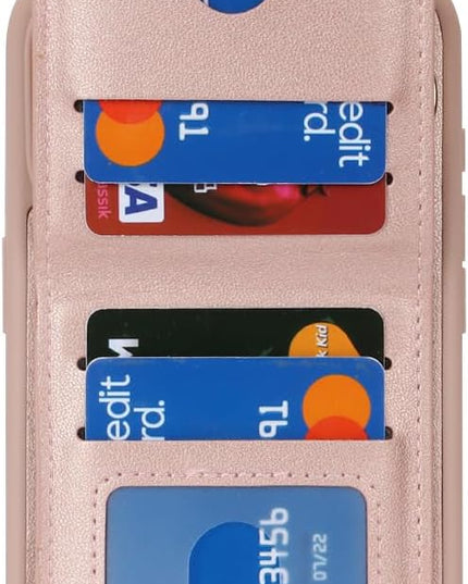 for iPhone 15 Pro Max Wallet Case with Card Holder, for iPhone 15 Pro Max Case Wallet with Strap Credit Card Slot, Crossbody Bag with Zipper Case for iPhone15 Pro Max - Rose Gold