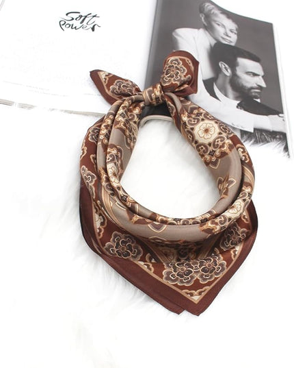ANDANTINO 100% Mulberry Silk Scarf -21” Lightweight Square Neckerchief – Breathable Digital Printed Scarves with Gift Packed
