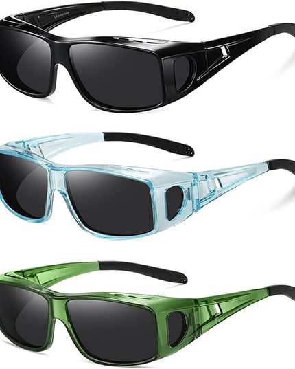 Wzerry Sunglasses Fit Over Glasses Polarized for Men Women, Wrap-Around Glasses UV400 Protection for Driving and Outdoor