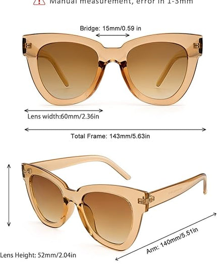 Dollger Retro Cat Eye Sunglasses Women Men Vintage Square Tortoise Shell Fashion Cateye Sunglasses