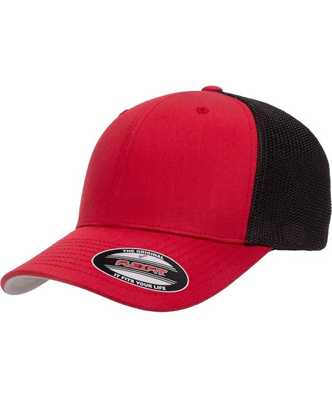 Flexfit 6511 Fitted Mid-Profile Stretchable Mesh Panels Trucker Cap | Bulk Pack Available