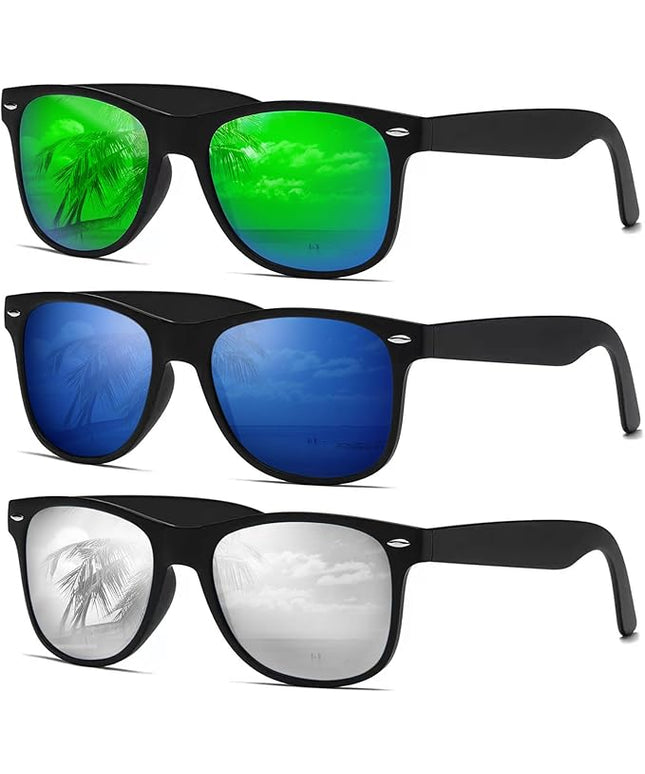 DEMIKOS Sunglasses Men Polarized Sunglasses for Mens Womens Retro Mirror Lens for Driving Fishing UV Protection