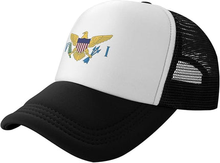 Cute Flag Baseball Cap for Men Women Mesh Trucker Hat Adjustable Patriotic Snapback Baseball Hat for Sports Running