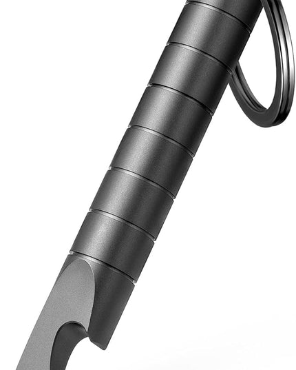 TISUR Keychain Pry Bar, Titanium Mini EDC Prybar Multitool with Bottle Opener, Pocket Small Keychain Tools for Every Day Carry(Black-Mini)