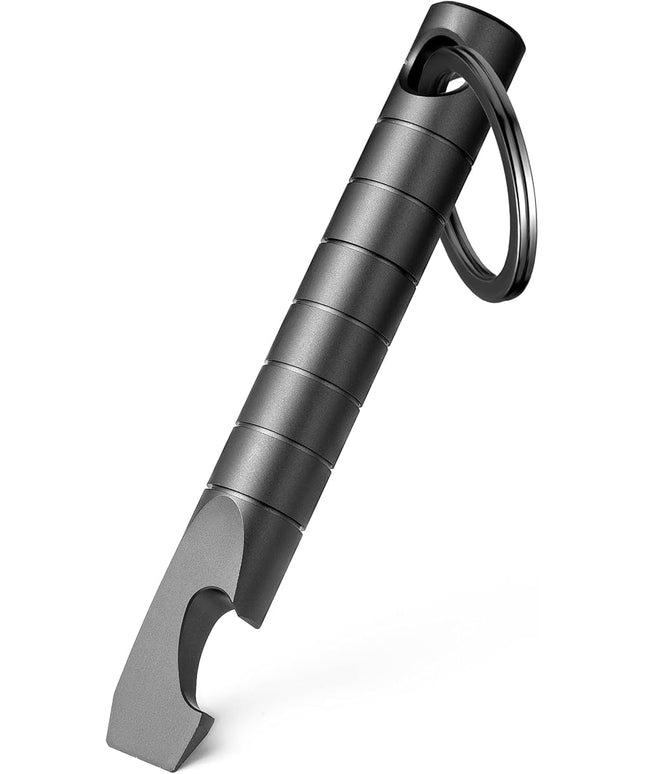 TISUR Keychain Pry Bar, Titanium Mini EDC Prybar Multitool with Bottle Opener, Pocket Small Keychain Tools for Every Day Carry(Black-Mini)