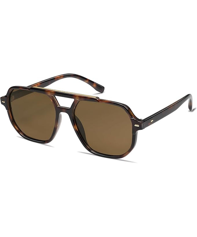 SOJOS Retro Trendy Aviator Polarized Sunglasses Men Women Vintage 70s Square Stylish Frame Sun Glasses SJ2283