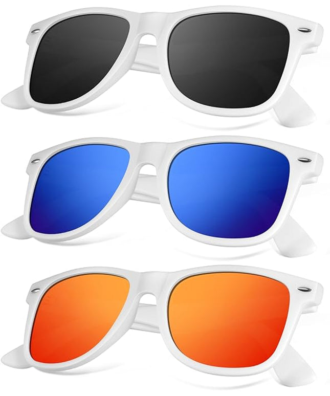 KALIYADI Polarized Sunglasses for Men and Women Matte Finish Sun glasses Color Mirror Lens UV Blocking (3 Pack)