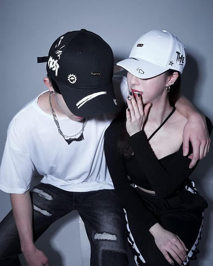 Trendy Unisex Graffiti Baseball Cap, Adjustable Cotton Baseball Cap for Men & Women, Athletic Streetwear Hat