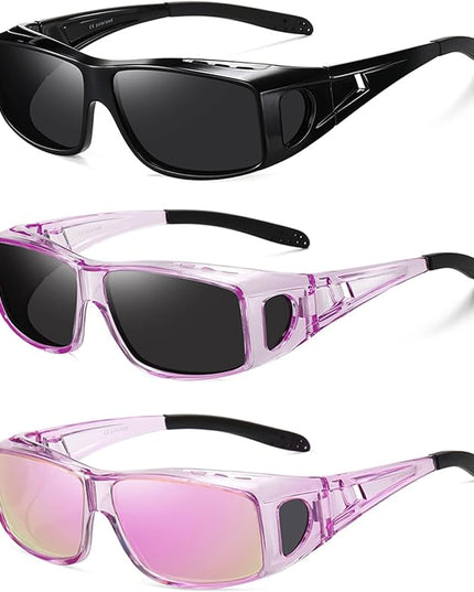Wzerry Sunglasses Fit Over Glasses Polarized for Men Women, Wrap-Around Glasses UV400 Protection for Driving and Outdoor