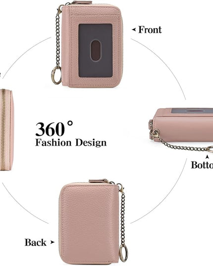 GOIACII Small Genuine Leather Wallet for Women, RFID Blocking Credit Card Holder Wallet