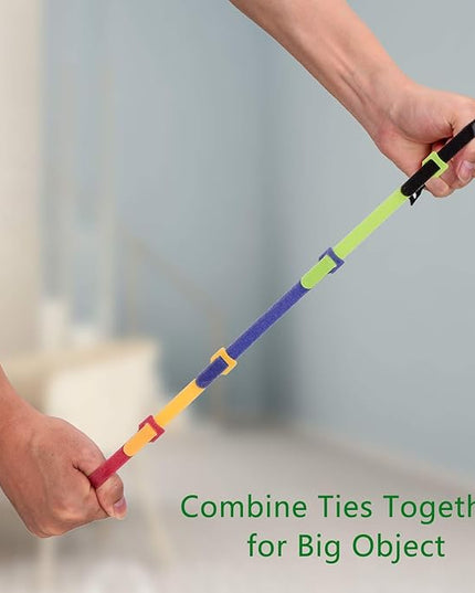 OneLeaf 60 Pcs Reusable Fastening Cable Ties with Hook and Loop, Multi-Purpose Cable Straps Wire Ties Cable Management, Adjustable Cord organizer Ties for Computer/TV/Electronics, 3 Sizes and 5 Colors