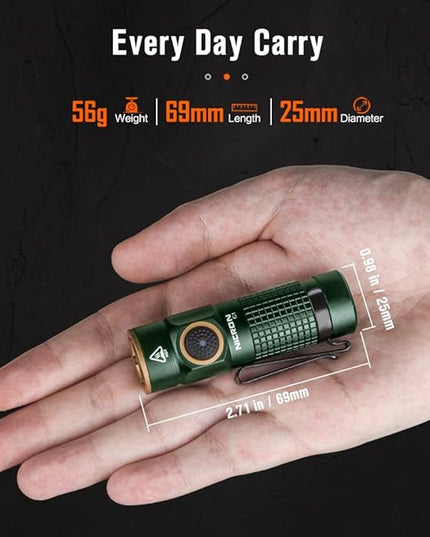 NICRON C1 EDC Flashlight Rechargeable, 1200 High Lumens Type C Charging Pocket Light with Tail Magnet - Small and Powerful Flashlight Dual-Way Clip Portable IPX8 Waterproof for Camping and Daily Use