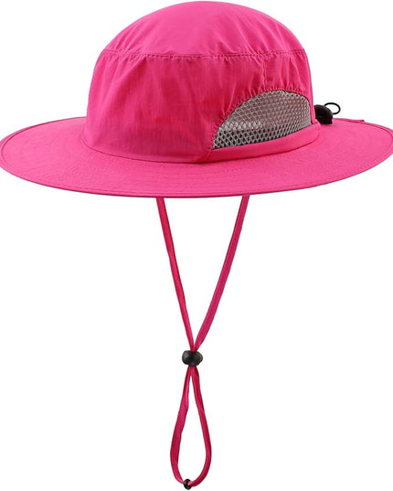 LLmoway Kids Sun Protection Hat Quick Dry Adjustable Wide Brim Mesh Bucket Hat