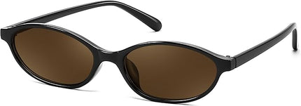 FEISEDY Retro Oval Cat Eye Sunglasses for Women 90s Narrow Lightweight Shades Y2k Trendy Sunnies B0257