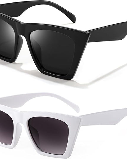FEISEDY Vintage Square Cat Eye Sunglasses Women Trendy Cateye Sunglasses B2473
