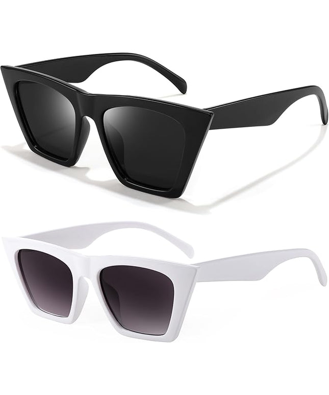 FEISEDY Vintage Square Cat Eye Sunglasses Women Trendy Cateye Sunglasses B2473