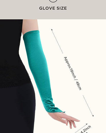BABEYOND Long Opera Party 20s Satin Gloves Stretchy Adult Size Elbow Length