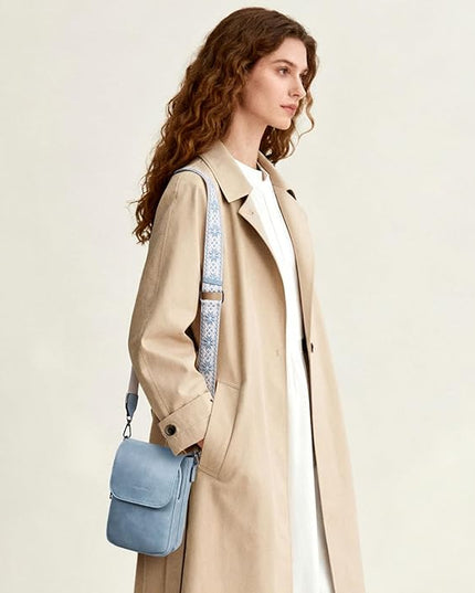 POIUGOYA Small Crossbody Bags for Women Trendy,Leather Triple Compartment Cell Phone Crossbody Wallet Purses with Card Slots