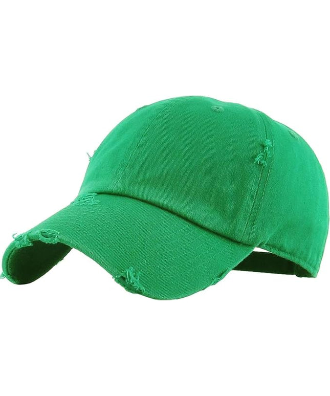 KBETHOS Vintage Washed Distressed Cotton Dad Hat Baseball Cap Adjustable Polo Trucker Unisex Style Headwear