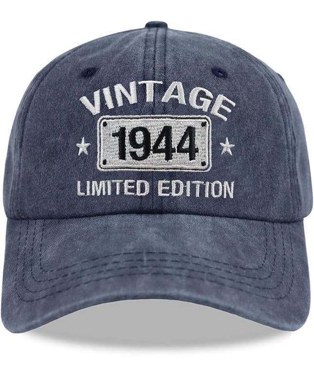 Vintage 1944 1943 1942 1941 1940 1939 1938 1937 1936 1935 Limited Edition Adjustable Embroidered Baseball Cap
