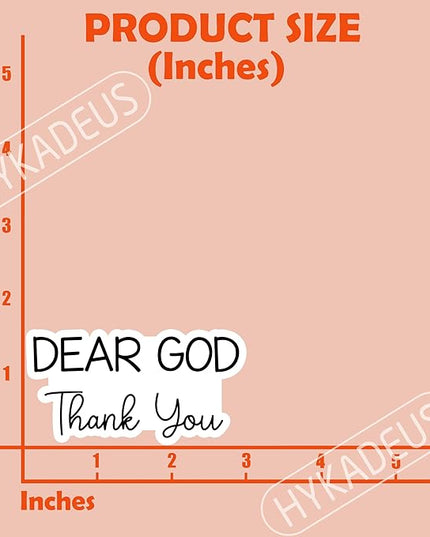 (3Pcs) Dear God Thank You Stickers Inspirational Christian God Sticker Gratitude Faith Quote Vinyl Decals for Laptop, Water Bottle, Journal, Planner, Scrapbooking, 3" x 1.5"