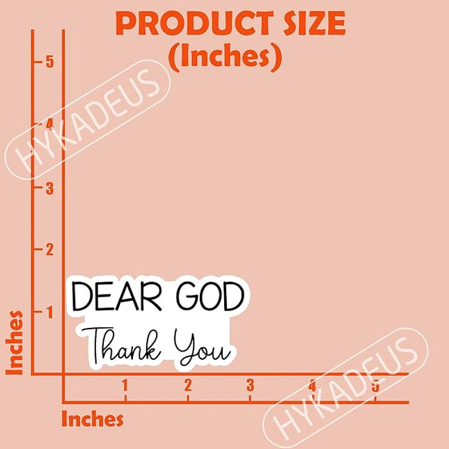 (3Pcs) Dear God Thank You Stickers Inspirational Christian God Sticker Gratitude Faith Quote Vinyl Decals for Laptop, Water Bottle, Journal, Planner, Scrapbooking, 3" x 1.5"