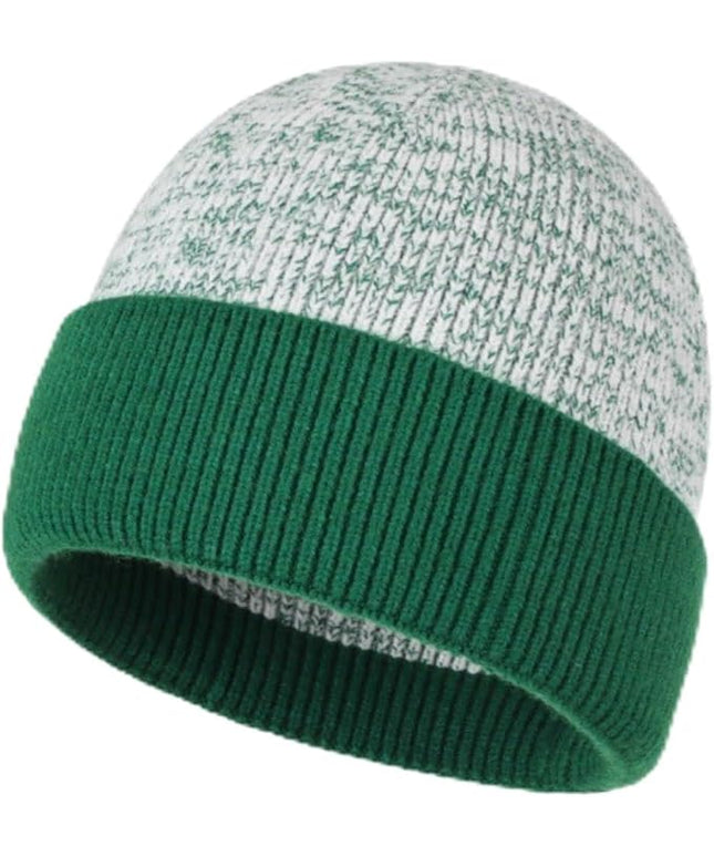 Stylish Wool Knit Short Cuff Fisherman Beanie for Men and Women Patchwork Color Unisex Cap Warm Winter Christmas Hat