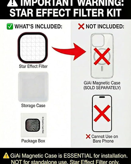 Star Filter 6 Points Starburst for iPhone 17 Pro/PRO MAX,Cell Phone Camera Lens Special Effects Filter (Requires GiAi Magnetic Case - Sold SEPAR)