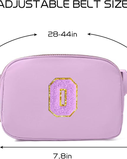 Gitus Gifts for 8 9 10 11 12 Year Old Girls Belt Bag Fanny Pack Crossbody Bags with Initial Letter Patch Cute Stuff Birthday Gifts for Teen Girls Women Personalized Trend Stuff (Lavender-O)